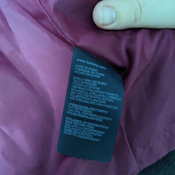 Tommy Hilfiger Charcoal Wool Blend Peacoat Jacket - Picture 5 of 6